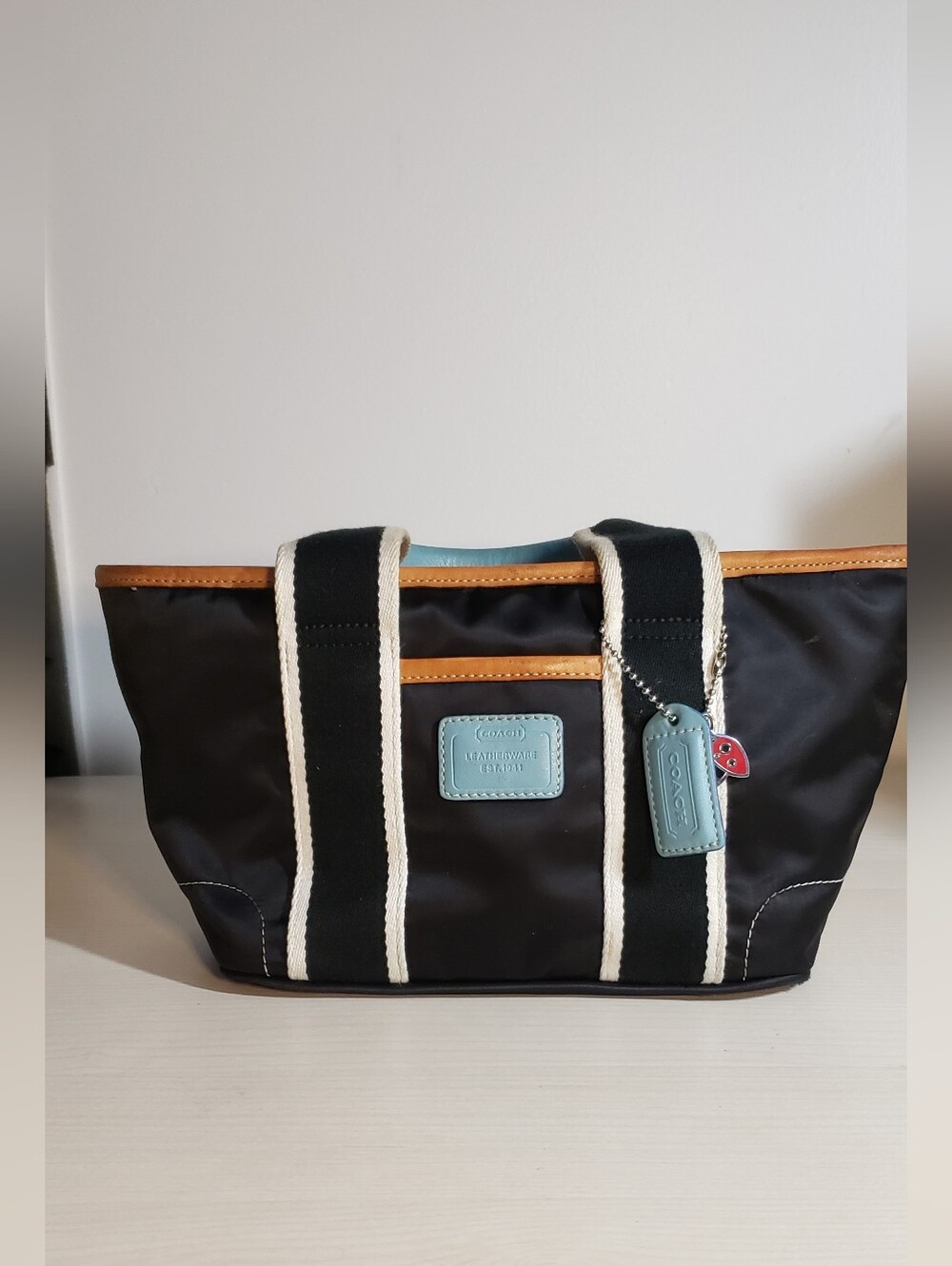 Washed- Coach Black and Blue Mini Tote Bag. Y2K - Picture 9 of 16